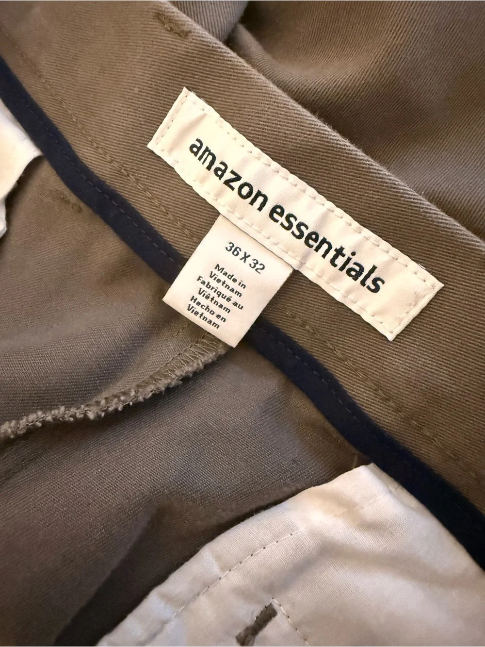 Men's Flat-Front Chinos in Taupe 36W32L